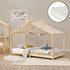 Pack lit cabane + ciel de lit + matelas 90x200cm - Bois naturel