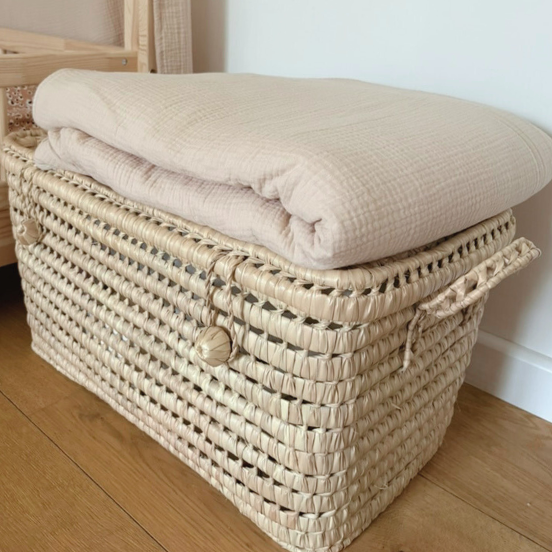 Couverture enfant double gaze Beige