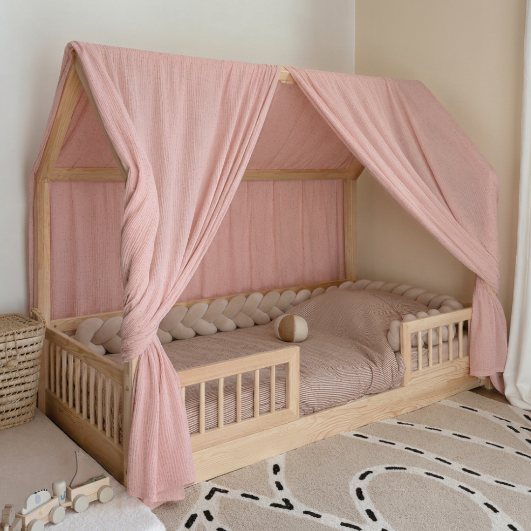 Ciel de lit cabane (pack de 2) Rose blush