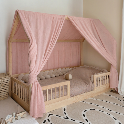 Ciel de lit cabane (pack de 2) Rose blush