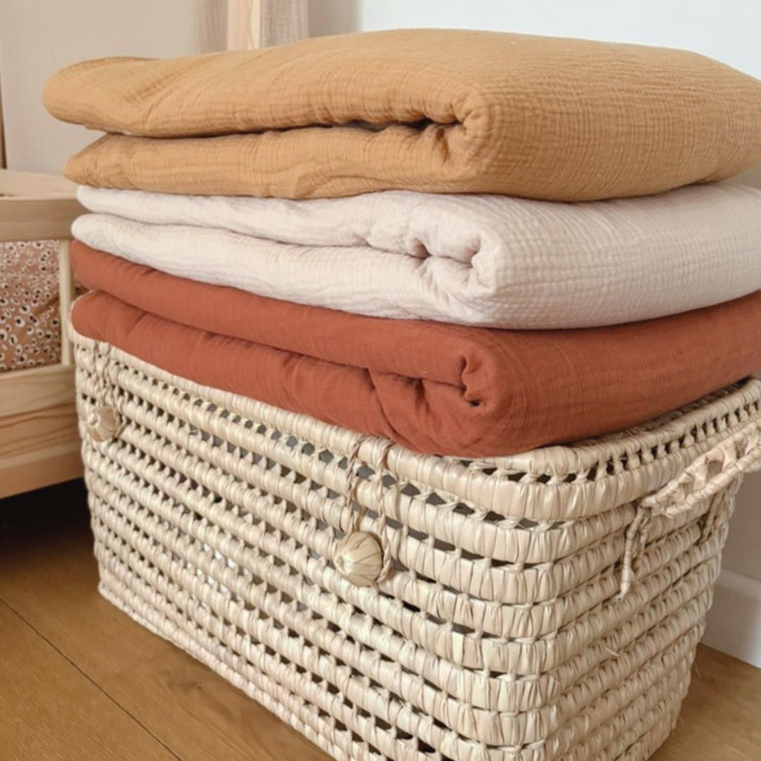 Couverture enfant double gaze Beige