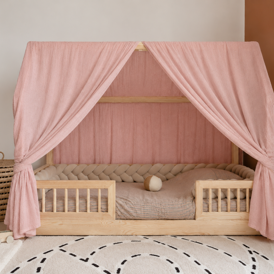 Ciel de lit cabane (pack de 2) Rose blush