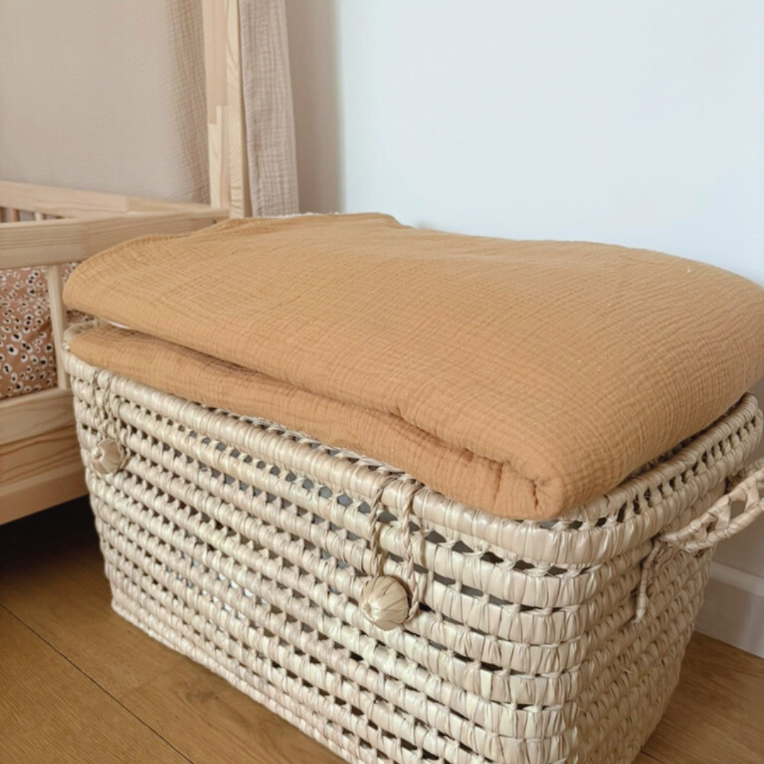 Couverture enfant gaze de coton Camel