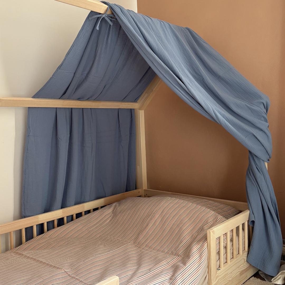 Ciel de lit cabane Bleu jean