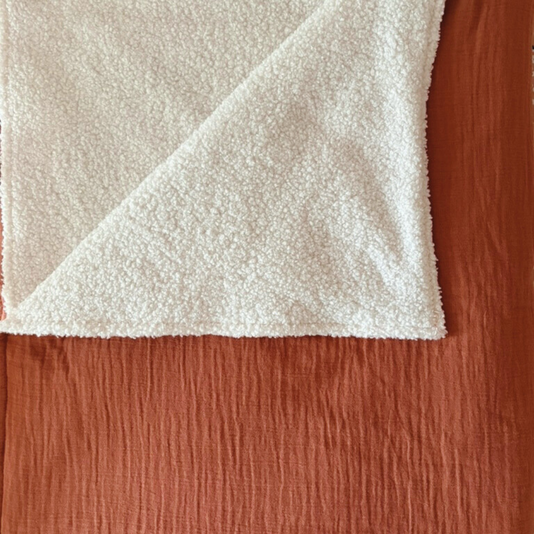 Couverture enfant gaze de coton Terracotta
