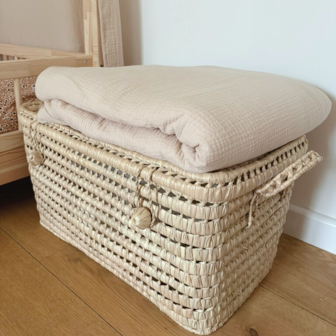 Couverture enfant double gaze Beige