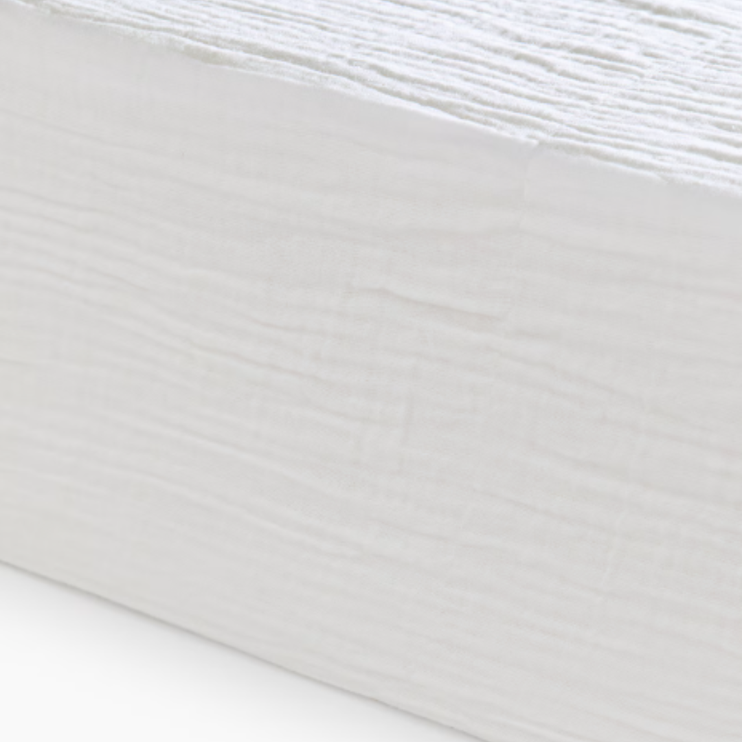 Drap housse double gaze coton BIO - Blanc