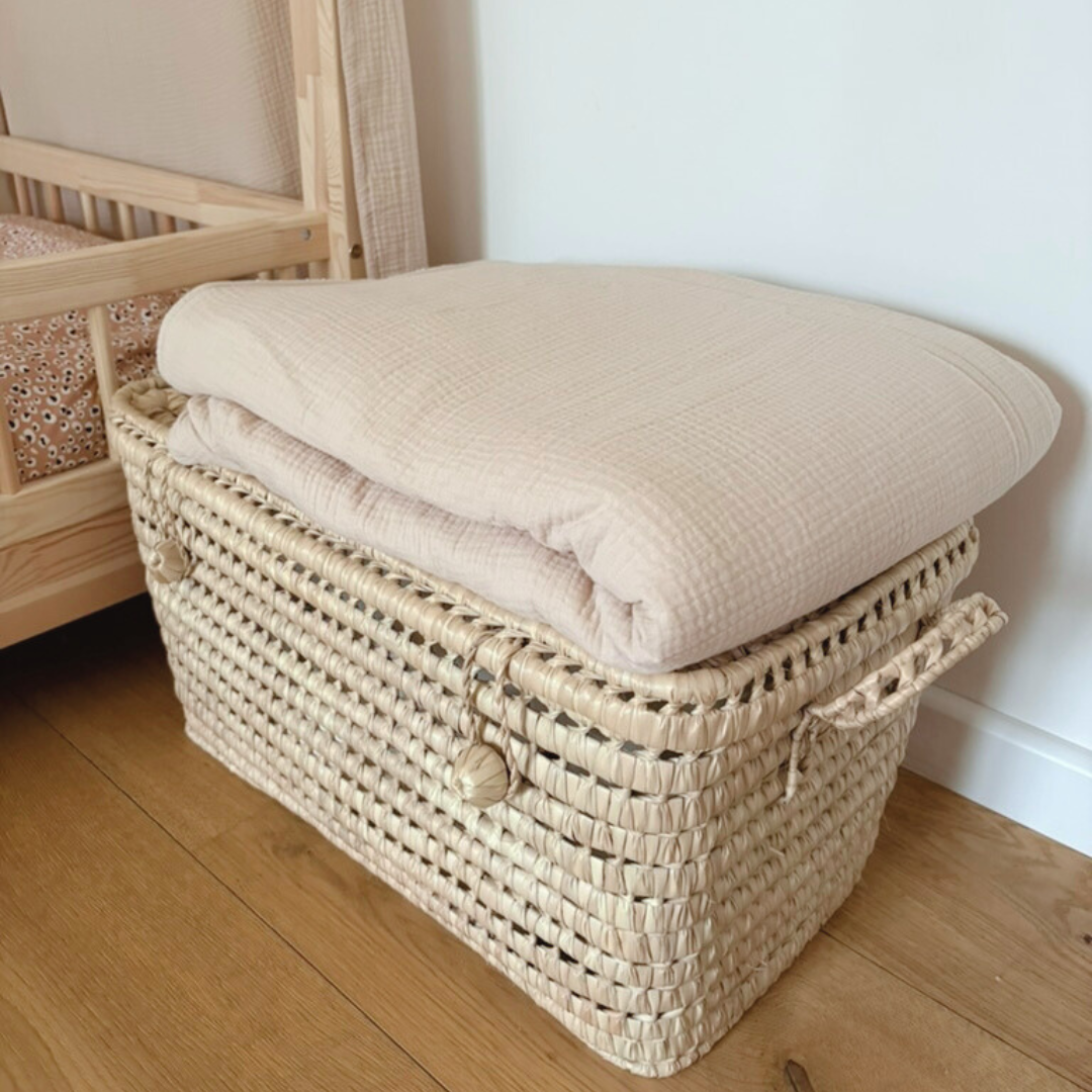 Couverture enfant double gaze Beige