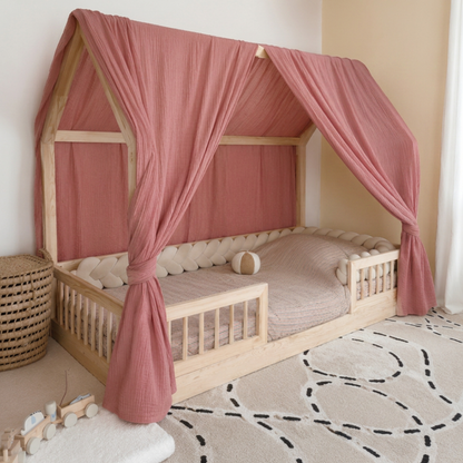 Ciel de lit cabane (pack de 2) Rose