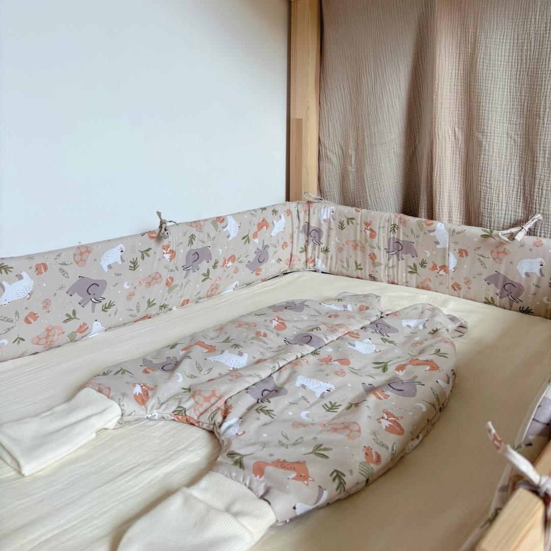 Tour de lit cabane coton animaux