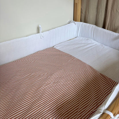 Tour de lit cabane double gaze Blanc