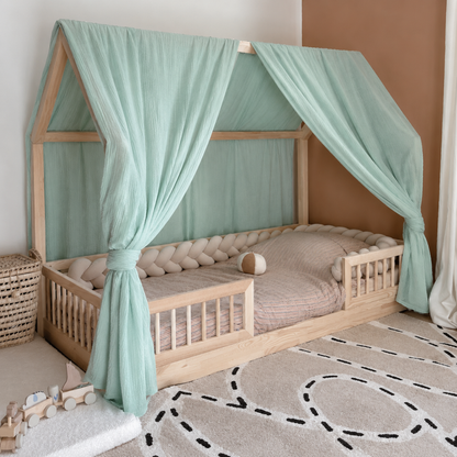 Set van 2 mintgroene luifels voor cabinebedden