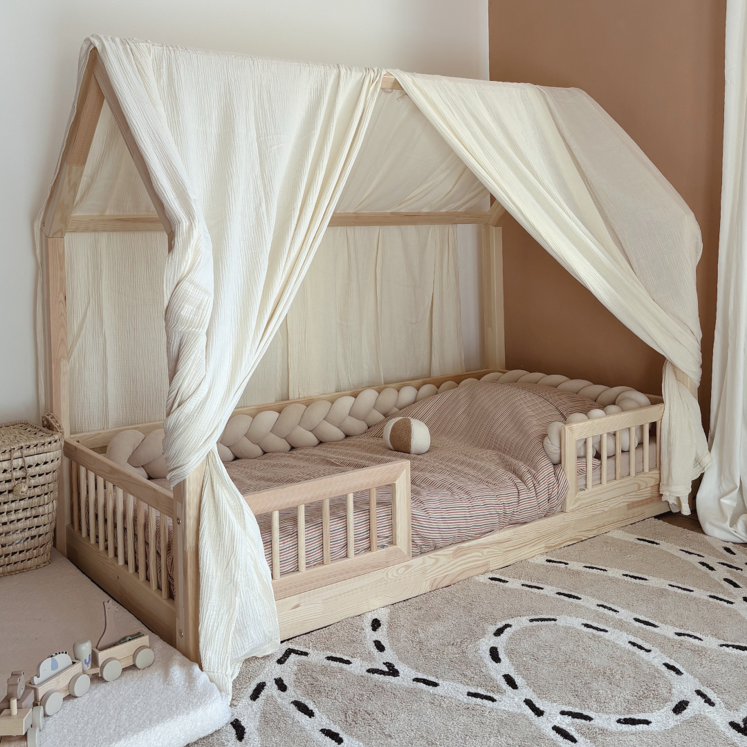 Ciel de lit cabane (pack de 2) Ecru