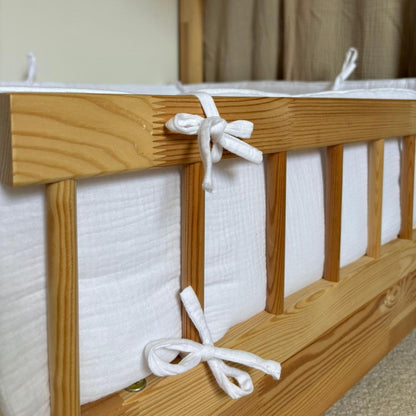 Tour de lit cabane double gaze Blanc