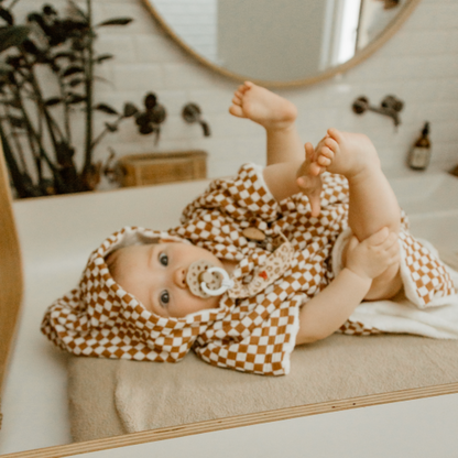 Poncho de bain enfant Damier