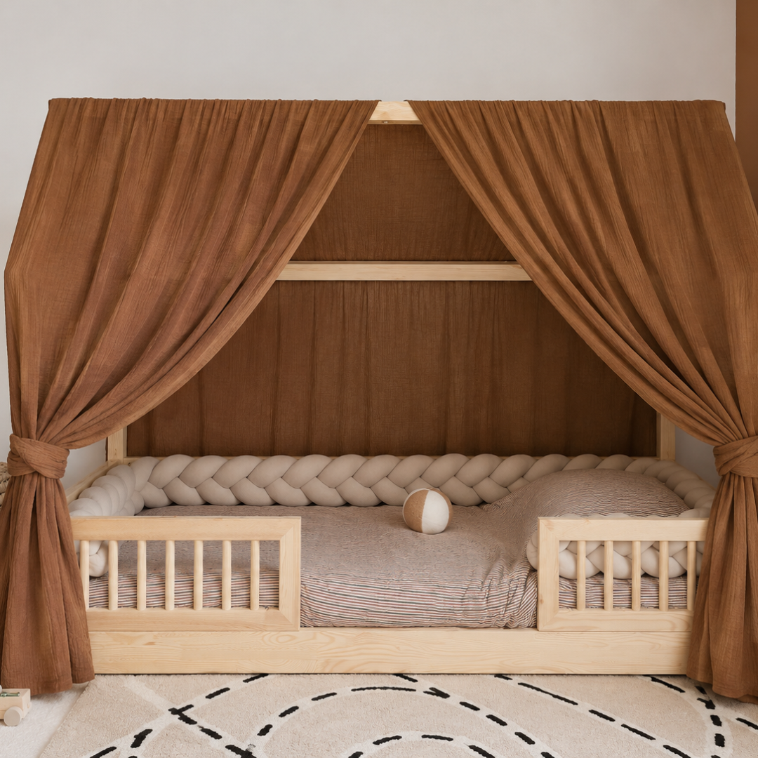 Ciel de lit cabane (pack de 2) Caramel