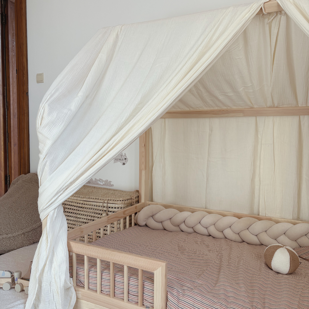 Ciel de lit cabane (pack de 2) Ecru