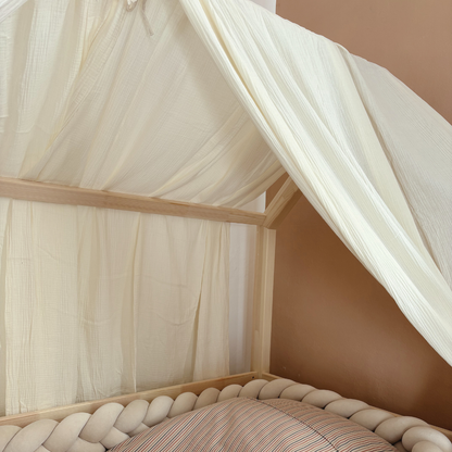 Ciel de lit cabane (pack de 2) Ecru