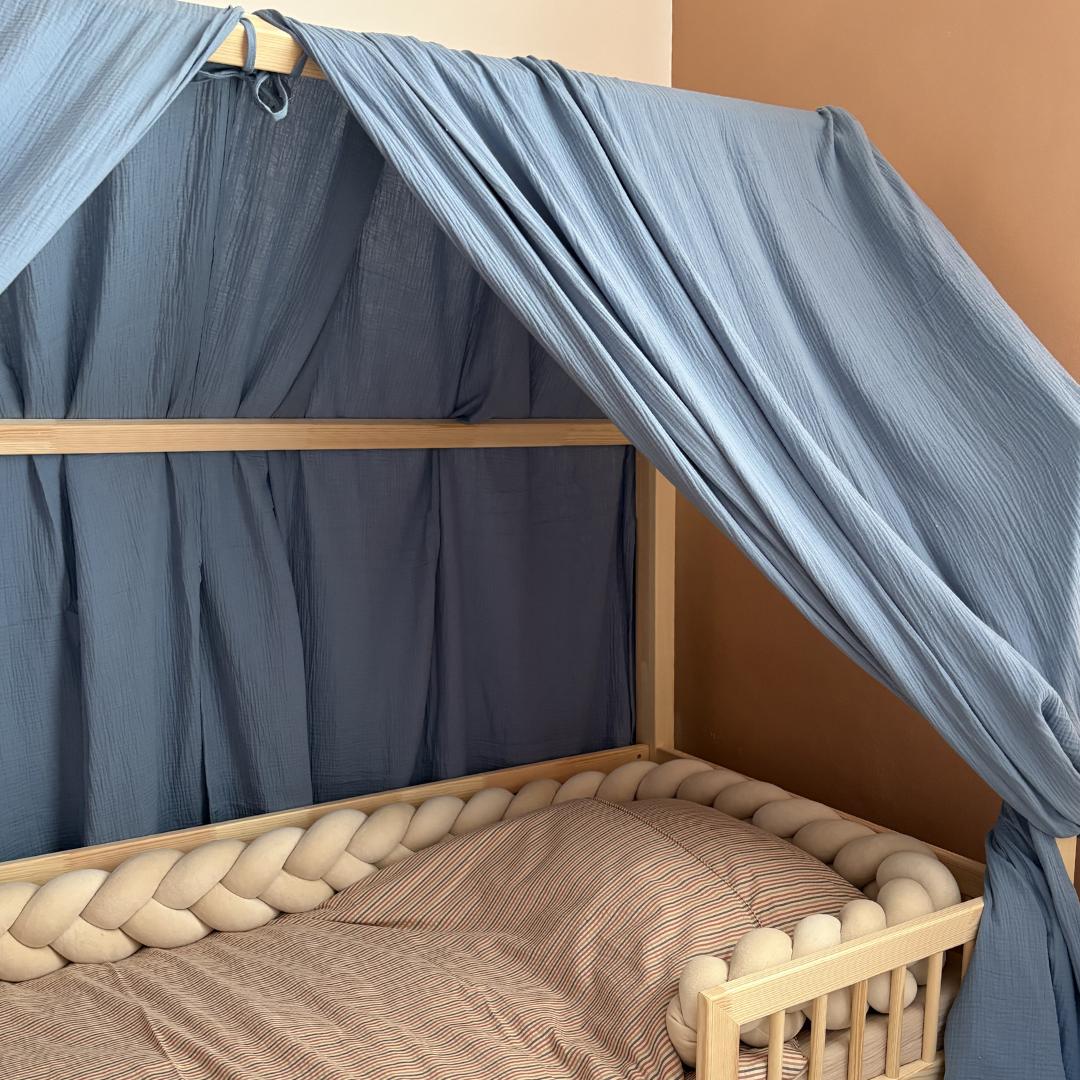 Ciel de lit cabane (pack de 2) Bleu jean