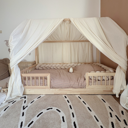 Ciel de lit cabane (pack de 2) Ecru