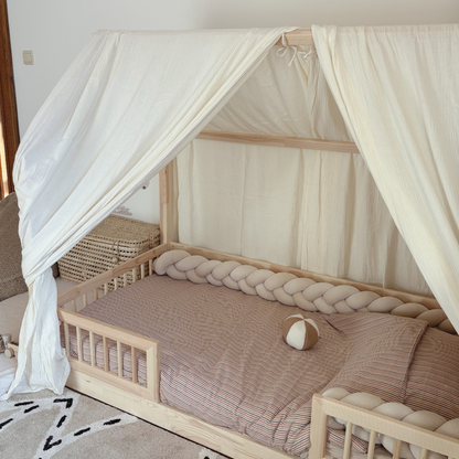 Ciel de lit cabane (pack de 2) Ecru