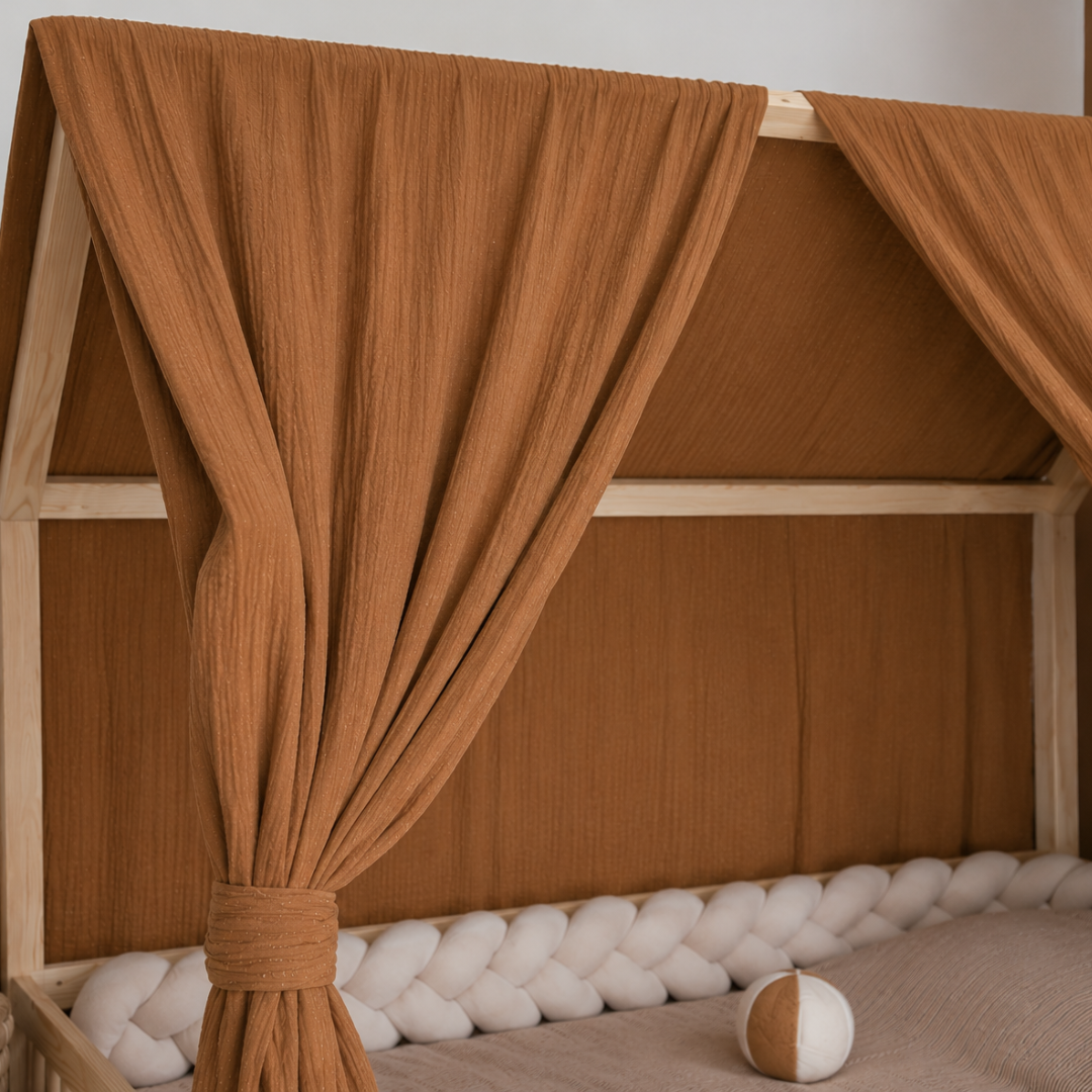 Ciel de lit cabane (pack de 2) Caramel