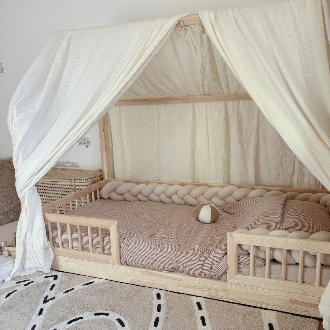 Ciel de lit cabane (pack de 2) Ecru