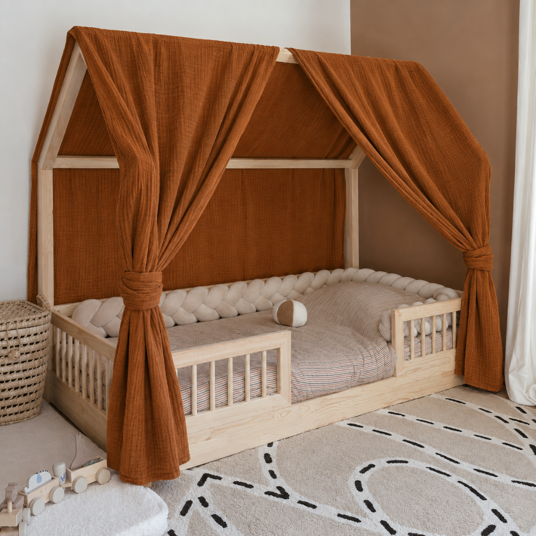 Set van 2 mintgroene luifels voor cabinebedden