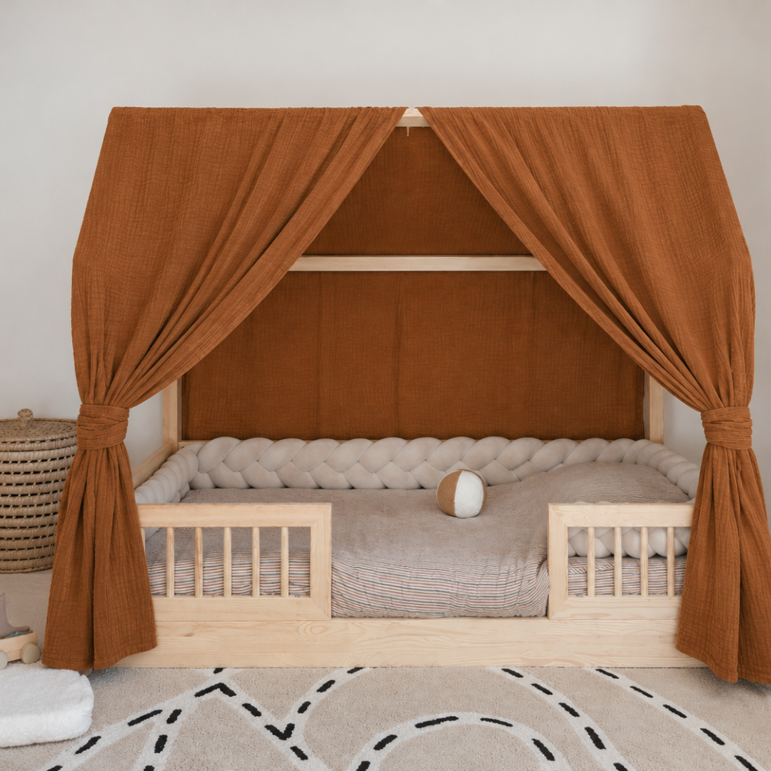 Set van 2 mintgroene luifels voor cabinebedden