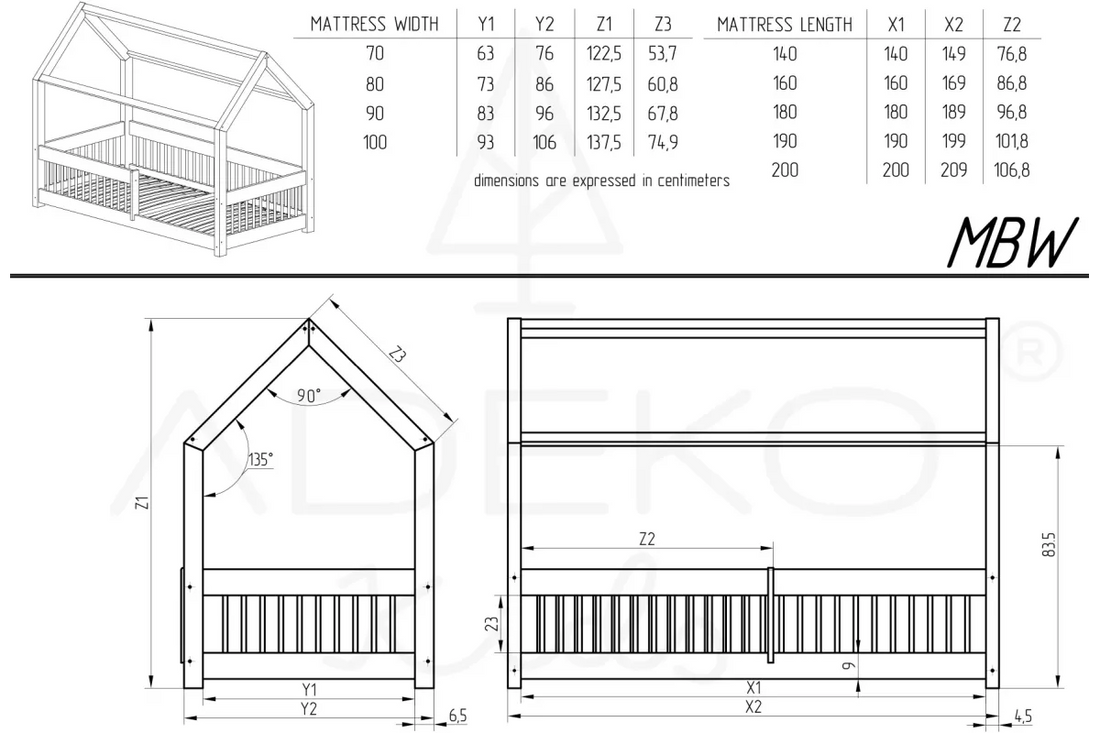 Cabinebed met lade Lila 90x190cm
