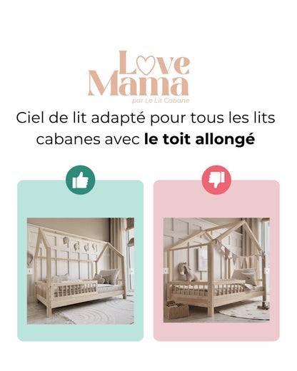 Ciel de lit cabane (pack de 2) fleuri HAVA