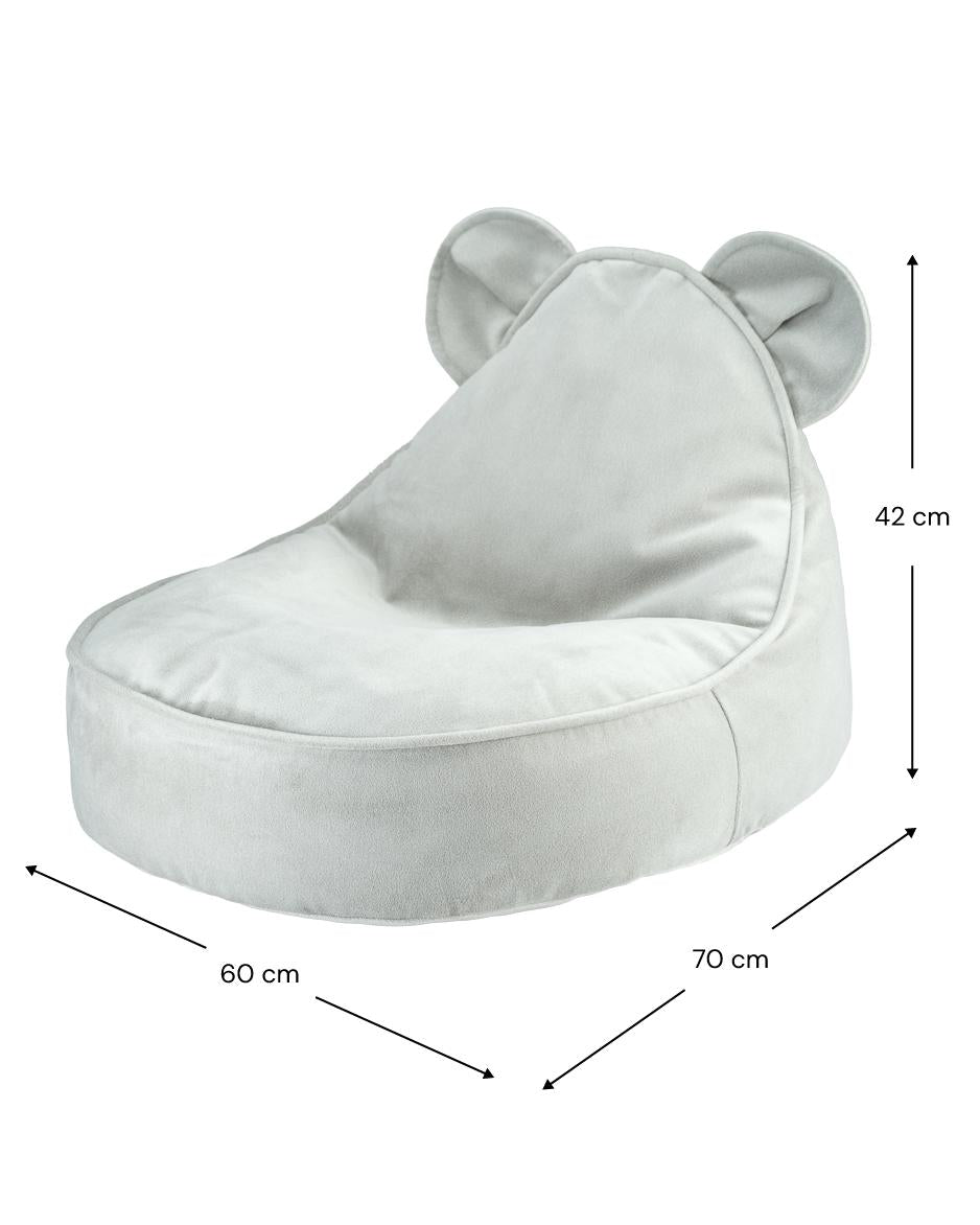 Fauteuil enfant ourson en velours - Vert menthe