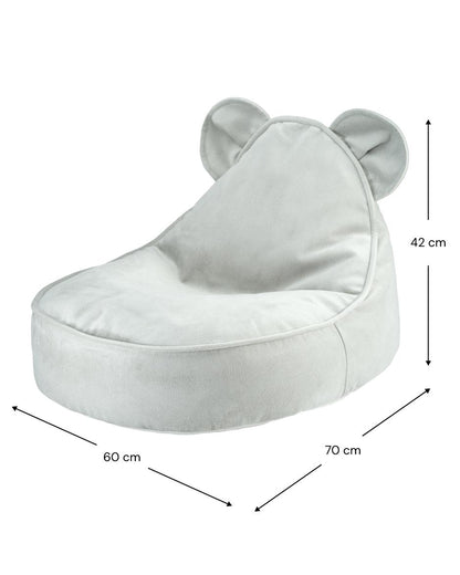 Fauteuil enfant ourson en velours - Vert menthe
