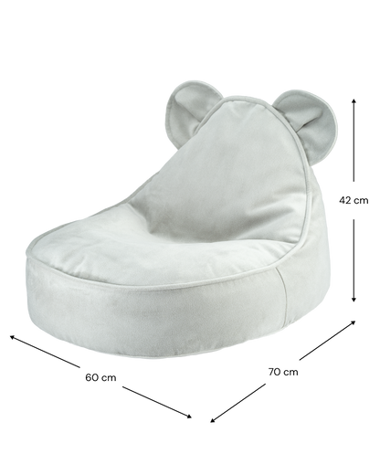 Fauteuil enfant ourson en velours - Vert menthe