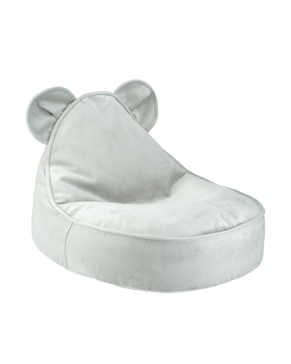 Fauteuil enfant ourson en velours - Vert menthe
