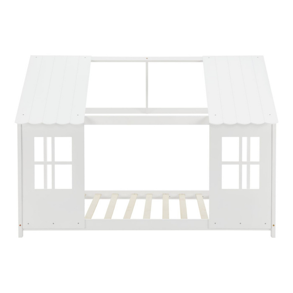 Grand lit cabane double - 140x200cm - Blanc