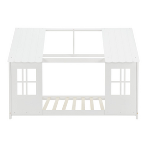 Grand lit cabane double - 140x200cm - Blanc