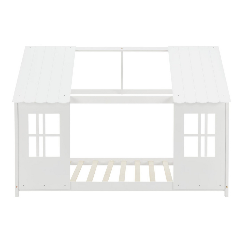 Grand lit cabane double - 120x200cm - Blanc