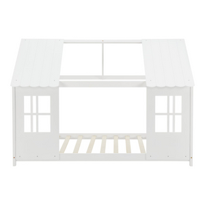 Grand lit cabane double - 120x200cm - Blanc