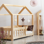 Lit cabane Montessori avec barrière 90x200cm