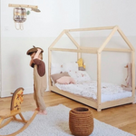 Montessori kajuitbed - 90x200cm - Natuurlijk hout