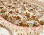 Panier à langer Fleuri avec ruban rose