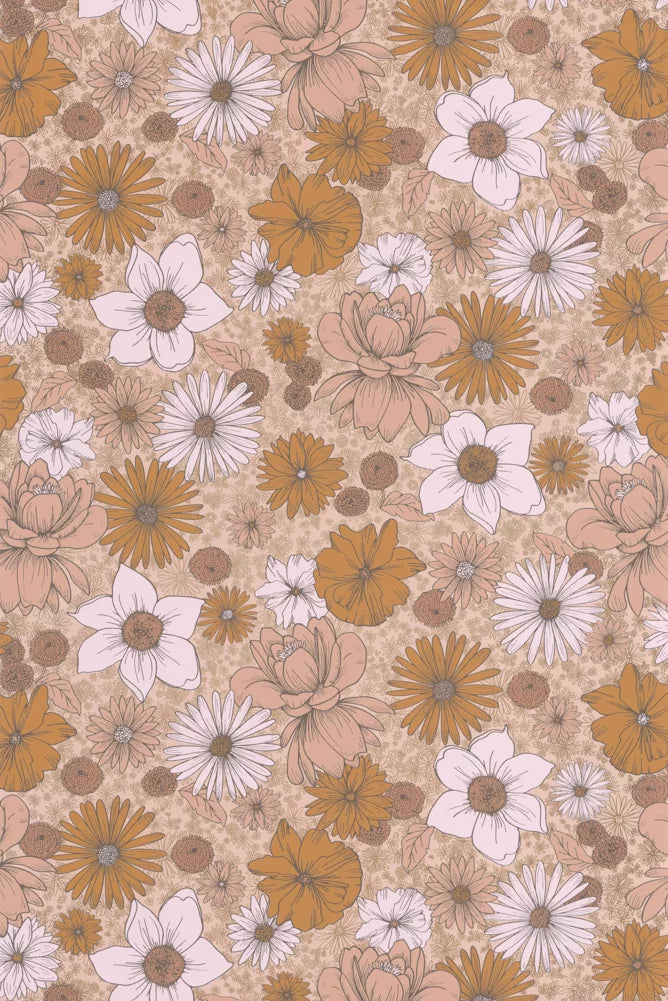 Papier peint enfant fleuri