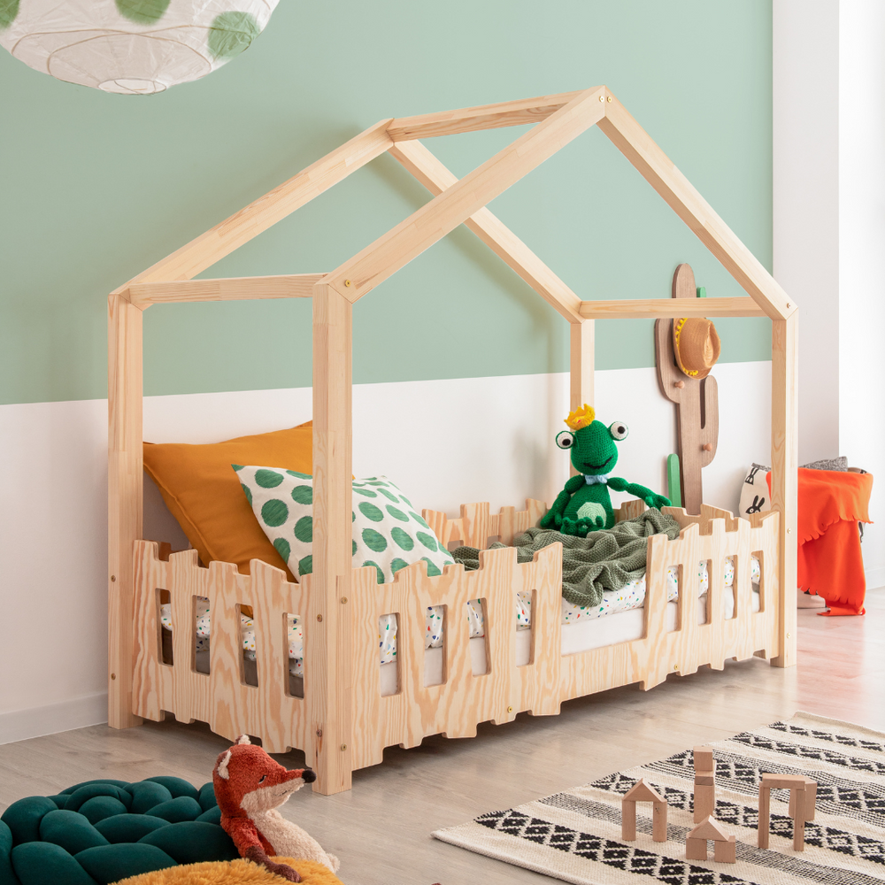 Lit enfant maison avec barrière Ziva baby