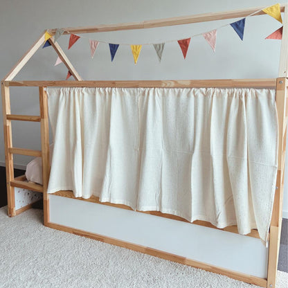 Rideaux lit Kura Ikea Ecru à pois dorés