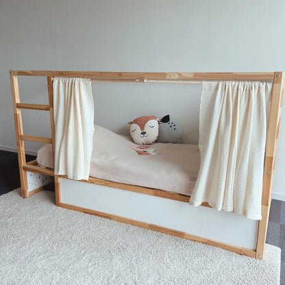Rideaux lit Kura Ikea Ecru à pois dorés