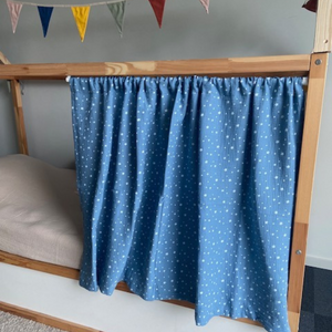 Tende letto Kura Ikea Blu stelle stampate
