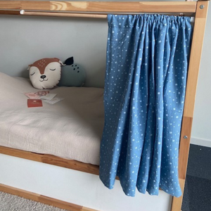 Tende letto Kura Ikea Blu stelle stampate