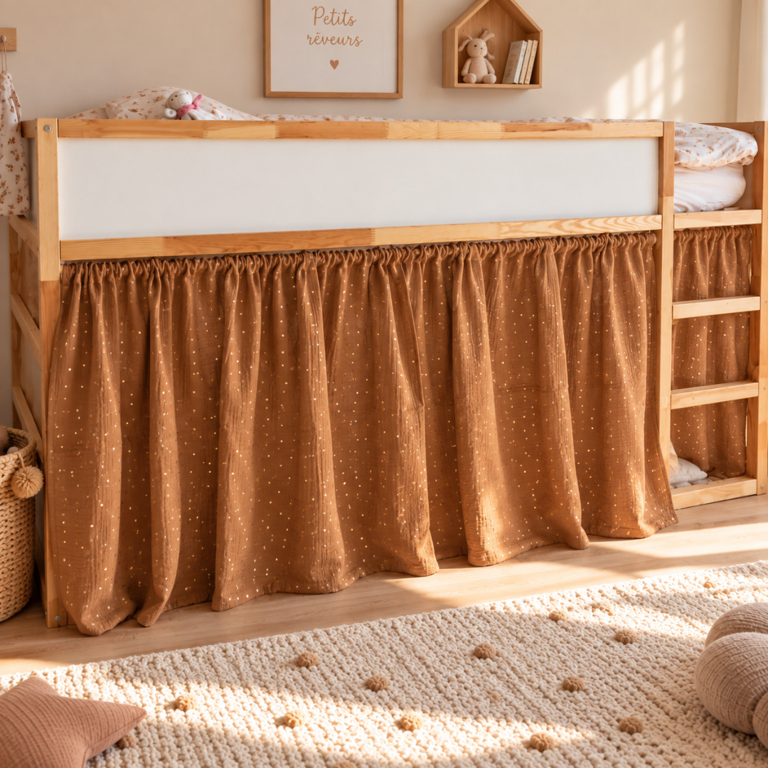 IKEA Kura bed katoenen mousseline gordijn - Ecru