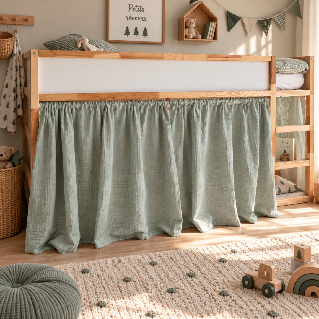Rideaux lit Kura IKEA - Vert de gris